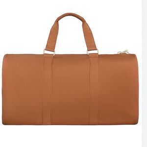 Stoney Clover Lane Classic Duffle Bag in Camel, Rare, leather look
